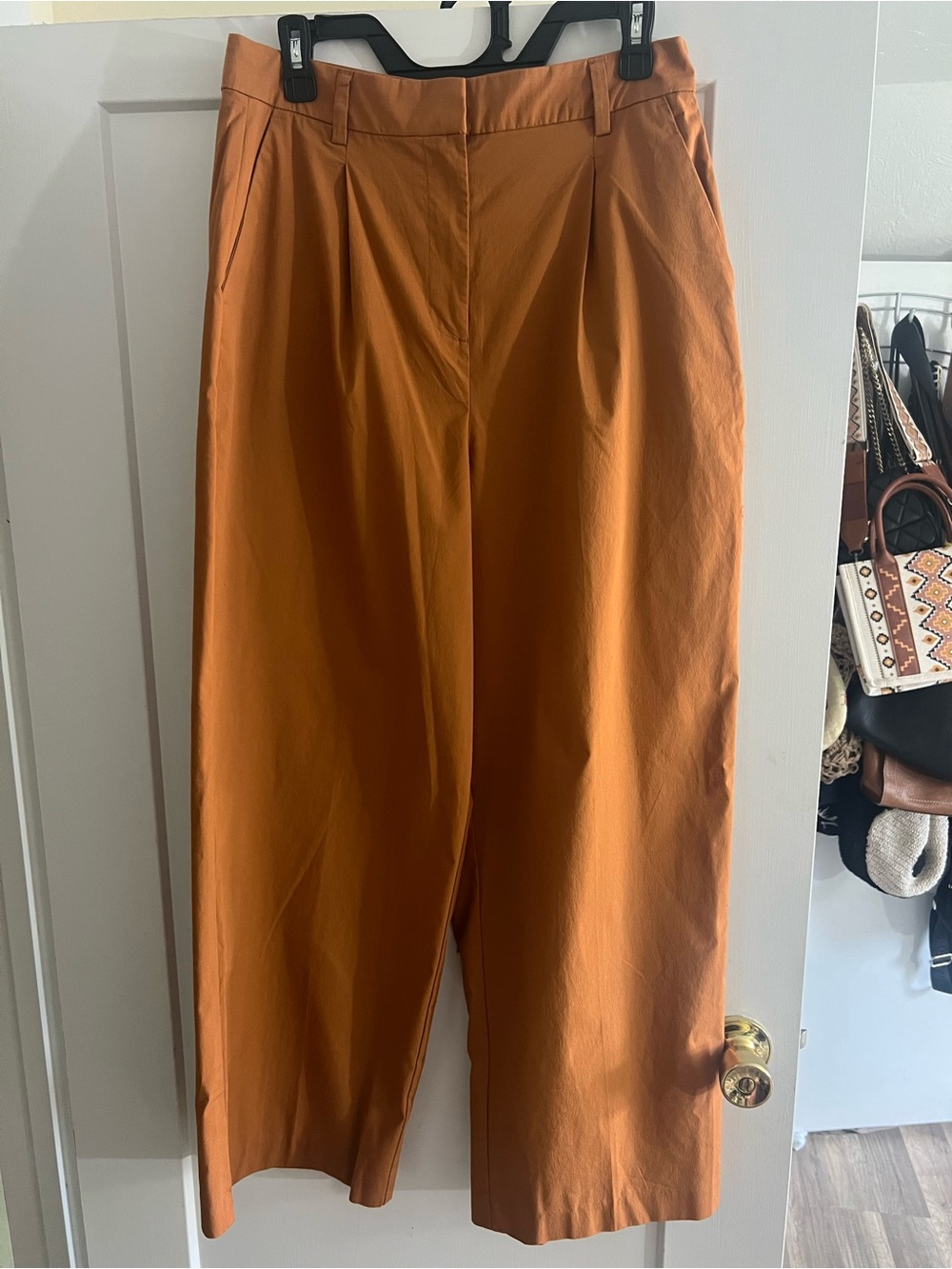 Old Navy Wide Leg High-Rise Pants - Rust Orange